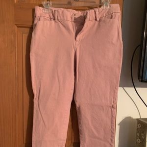 Skinny straight leg pink pants